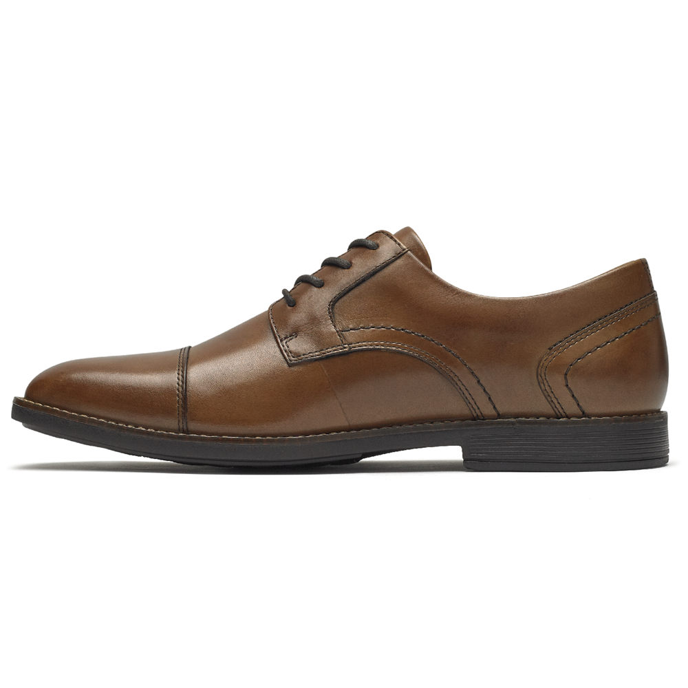 Rockport Mens Oxfords Brown - Slayter Cap Toe Blucher - UK 093-NGFARQ